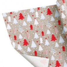 Бумага упаковочная крафтовая "Новогодний узор", 50*70 см